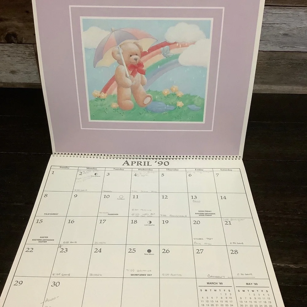 1990 Calendar Bears Cleo Used